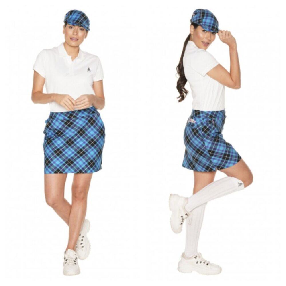 NWT Royal & Awesome Women's Blue Plaid Ladies Skort Size 10
